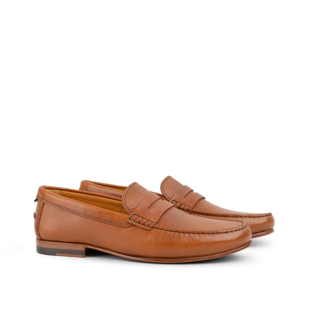 Carolina Drift Loafer in Cognac leather — side profile